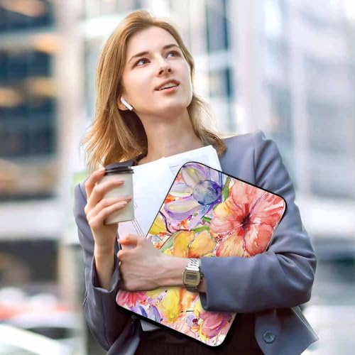 Laptop Sleeve Bag 15.4 15.6 Inch,Watercolor Magnolia Hibiscus Orchid Flowers Protective Polyester Computer Cases Laptop Cover Briefcase Bag Tablet Travel Cover - color: LPS-008