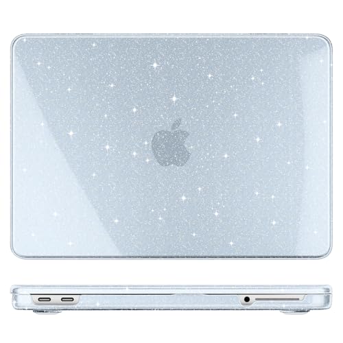 DONGKE Glitter Case for MacBook Neo 13 Inch 2026 (Model A3404 | A18 Pro Chip) | Clear Sparkly Hard Shell Cover with Screen Protector & Keyboard Cover & 2 USB-C Adapters - Bling Lightblue - color: Bling Lightblue