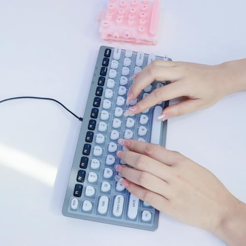 Keyboard Cover for Long Nails Compatible with MacBook Pro 13 inch M2 2023, 2022, 2021 2020 M1 A2338 A2289 A2251&Compatible with MacBook Pro 16 2020 2019 A2141 Touch ID, US ANSI (White & Heart) - color: White