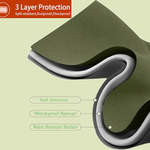 CAAORDKSO Laptop Case Sleeve 15.6 16 inch, Shockproof Protective Laptop Cover Briefcase Carrying Computer Bag Compatible with Lenovo 15.6-16 Inch Dell HP Acer LG ASUS Chromebook Notebook, Army Green - color: Army Green, size: 15.6-16 Inch