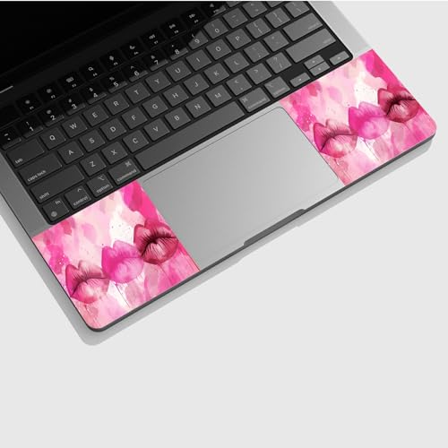 Universal Laptop Skin Sticker with 2 Wrist Pad Skins, Waterproof Scratch Resistant Vinyl Laptop Cover Decal, Cut to Fit for 11–15.6 Inch MacBook HP Dell Lenovo, Lips - color: Lips
