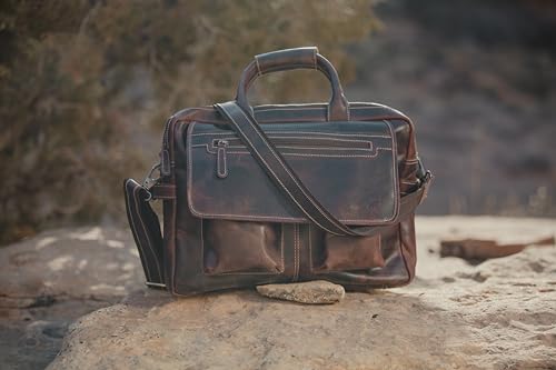 Buffalo Leather Pilot Bag - color: Dark Walnut