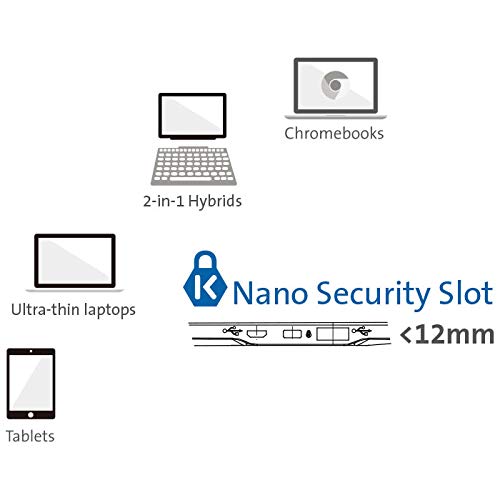 Kensington NANOSAVER Nano Saver Keyed Laptop Lock Nano Slot Compatible Laptop Security Wire K6444JP