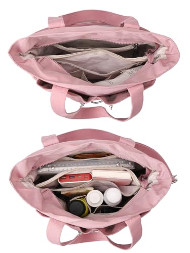 Tote Bag for Women Nylon Purse and Handbags Tote Purse Crossbody Bag Messenger Bag - color: Black