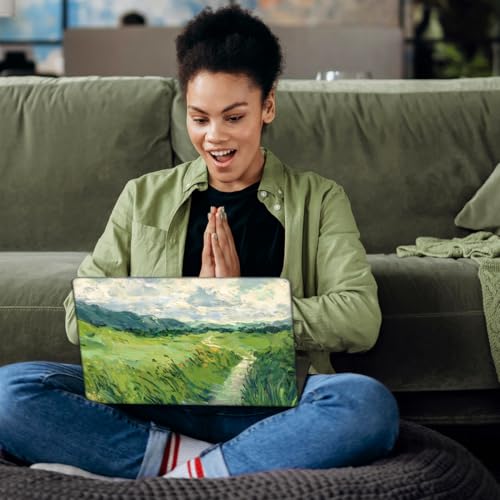 SUPERDANT Laptop Skin Sticker Green Field Laptop Decals Personalized Universal Notebook Computer Wrap Vinyl Skin Stickers Cover Art Decal Removable 12-15.6 Inch Waterproof Scratch-Resistant Gifts - style: Green Field