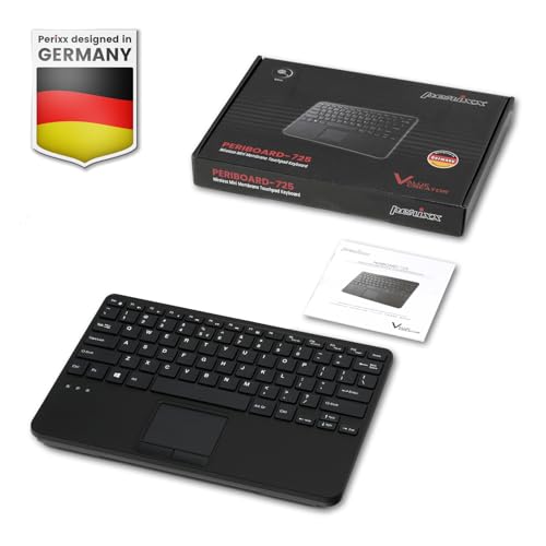 Perixx PERIBOARD-725 Wireless Keyboard with Touchpad - Multi-Device Connection with 2.4G and Bluetooth - Silent Scissor Keys - 11.18x7.17x1.1 Inches Dimension - US English - style: Wireless Multi-device