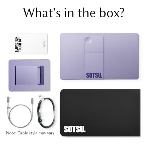 SOTSU FlipAction Touch 14" Premium Portable Monitor | FHD IPS 10-Point Touchscreen | 400 Nits | 100% sRGB | Pivoting Second Screen | USB-C & Mini HDMI | for Windows, Android & Samsung DeX - color: Lilac Luxe Touch