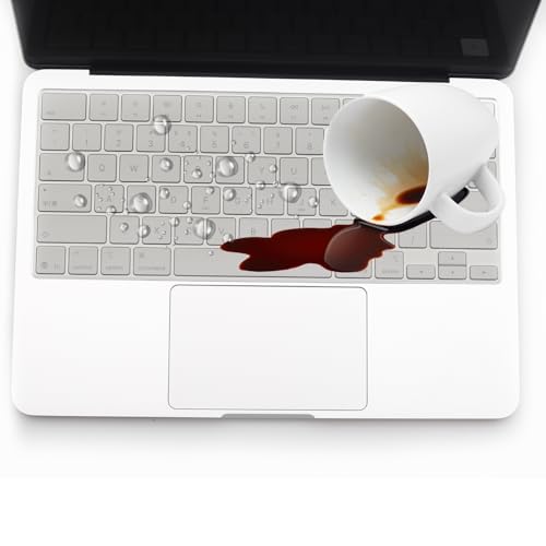 2 Pack Keyboard Cover for 2026 MacBook Neo 13" (Touch ID) & MacBook Pro 14"/16" M5-M1 Pro/Max, M5-M2 & MacBook Air 13"/15" M5-M1, Keyboard Protective Skin US Layout-TPU - color: GreyTPU+TPU
