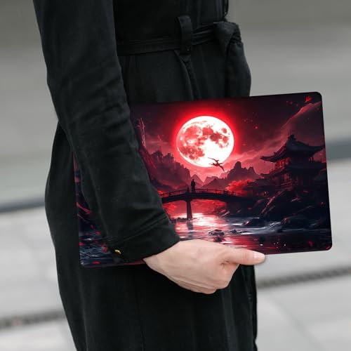 Laptop Skin Sticker Decal 12" 13" 13.3" 14" 15" 15.6",Waterproof Scratch Resistant Vinyl,Reusable Easy to Apply,for MacBook HP Dell Notebooks Netbooks Laptop,2 Wrist Pads,Blood Moon Secrets - color: Blood Moon Secrets