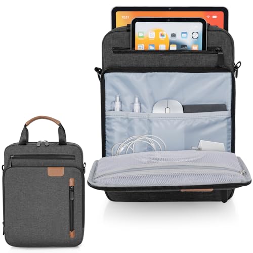 TORIBIO 13 Inch Tablet Sleeve Bag Padded Protective Travel Carrying Case | Fits 13" iPad Air M4 M3 M2, iPad Pro M5 M4 M2 M1, Samsung Galaxy Tab S9 FE+/S9+/S8+/S7 FE/S7+ 12.4" Surface Laptop Go 12.4" - color: Grey, size: 12.9 Inch