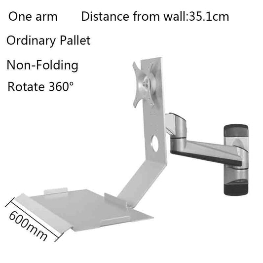 Monitor Stand Silver Single Arm Monitor Stand Non Foldable Wall Mount with Regular Tray Single Screen Monitor Stand Desk arm