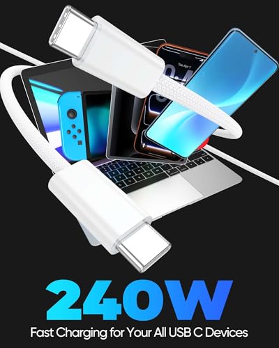USB C to USB C Cable 3.3FT 2-Pack, Short USBC to C Cable Fast Charging for iPhone 17 Pro Max,iPhone 16 Pro Max,iPhone 15 Pro Max,iPad Pro/9th/10th, MacBook Pro/Air,Soft & Braided iPhone Charger Cord - size: 1M/3.3FT