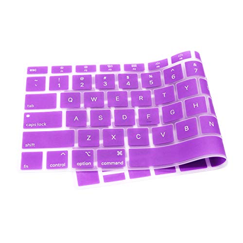 Se7enline for MacBook Air Keyboard Cover 13 inch 2018-2023 A1932 | Silicone Waterproof Dustproof Durable Washable Laptop Accessories US Layout 2023 2022 2021 2020 2019 2018,Purple - color: Purple