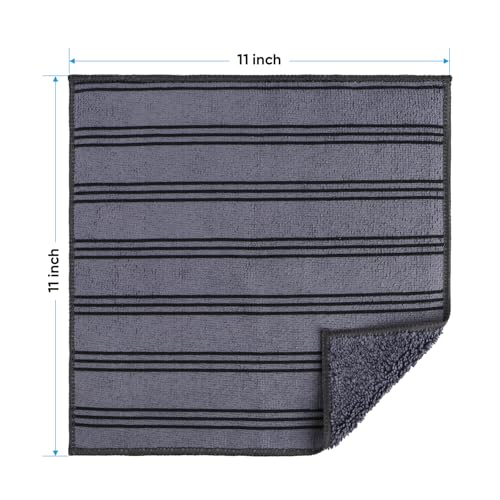 HOMEXCEL Microfiber Cleaning Cloth, Kitchen Towels 12 Pack, Lint Free, Scratch-Free, Highly Absorbent, Reusable Dish Towels for Kitchen and Household - color: White/Grey