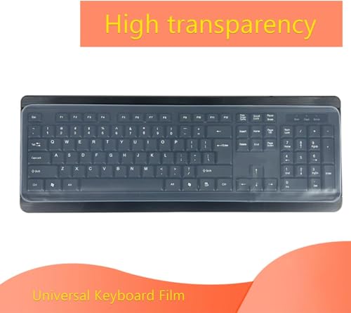 2 Pack Universal Keyboard Cover for Standard Size PC Computer Desktop Keyboards, Clear Waterproof Anti-Dust Silicone Keyboard Protector Cover Skin (Size: 17.52" x 5.51")