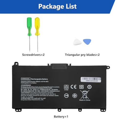 DJW HW03XL Battery Replacement for HP Pavilion 15-EG 15-EG0055NR 15-EG0067ST 15-EG0048NR 15-EH 15-EH1005NS 15-EH0177NG 15-EH0006NX 15T-EG 15Z-EH 17-CN 17-CP Series L96887-421 L96887-AC1 L96887-2B1 - size: HW03XL