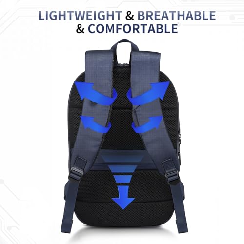 Small Inch Laptop Backpack, Expandable with USB Port, Water-Resistant for Work, College and Travel, Blue - color: Blue