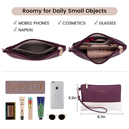 LOVEVOOK Laptop Bag Women 15.6 Inch Laptop Tote Professional Leather Computer Briefcase Waterproof Shoulder Bag Large Capacity Business Teacher Office Crossbody Purse - color: Purple/Beige-1, size: 15.6 Inch