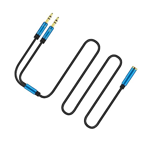 Angoily 2pcs Headset Splitter Cable to Female to Male Audio Adapter for Laptop and Mobile Dual Port for Headset Microphone and Versatile Audio Converter