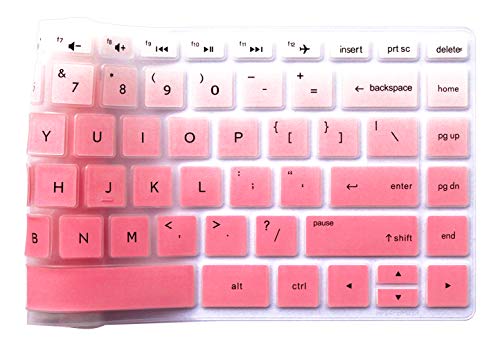 Silicone Keyboard Skin Compatible for 14" HP Pavilion x360 14M-BA 14M-CD 14-BF 14M-BW 14-CM 14-CF 14M-CF0020UR 14-CF0014DX 14M- CD0001DX Series (esc ctrl Keys are Square Angles) (Ombre Pink) - color: Ombre Pink