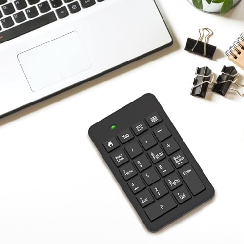 Wireless Number Pad with Battery, Enhanced Efficiency with 23 Keys Numeric Keypad Upgraded Version of 10 key USB Keyboard Financial Accounting Numpad for Laptop, PC, Notebook, Desktop,Surface Pro - style: 2.4GWireless