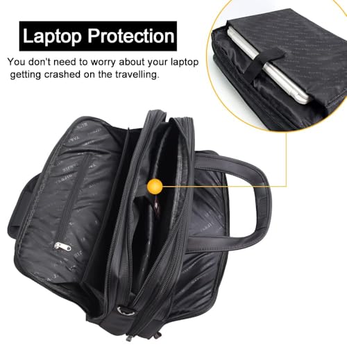 Large Briefcases For Men Canvas Tote Bag 15.6 Inch 17 Inch 19 Inch Laptop Case Work Bags Office Messenger Bag - style: Large Size(17 Inch)