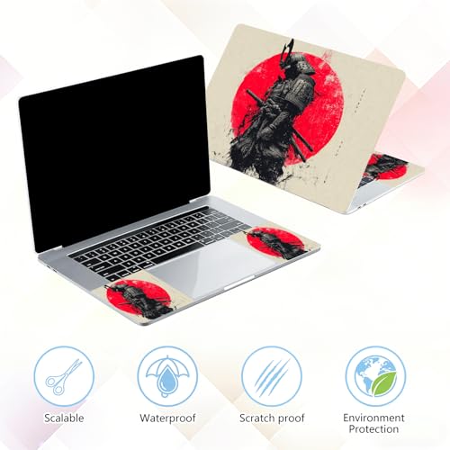 Laptop Skin Sticker Decal 15-15.6 Inch with Cute Mouse Pad, Universal Reusable Vinyl Sticker for 12.1 13 13.3 14 15.4 Inch Netbook and Notebook PC, Japanese Samurai - color: Japanese Samurai