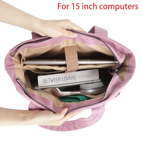 questAll Lightweight Large Capacity Laptop Tote for Women, Waterproof Carnvas Shoulder Bag, Fits 15" Laptop 9006 - color: Blue