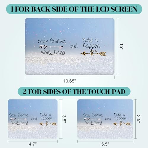 Laptop Skin Sticker Decal, 12" 13" 13.3" 14" 15" 15.4" 15.6 inch Personalized Universal Vinyl Notebook Skin Sticker Cover Art Protector Decal with Free 2 Wrist Pads, Stay Positive Blue - color: Stay Positive Blue
