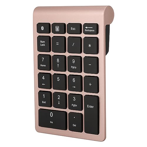 Dioche 22 Keys USB Keypad Numeric, Numpad Mini Financial Accounting Rechargeable Keypad Numpad Number Pad Mini Keyboard for Laptop Desktop PC Notebook (Rose Gold)