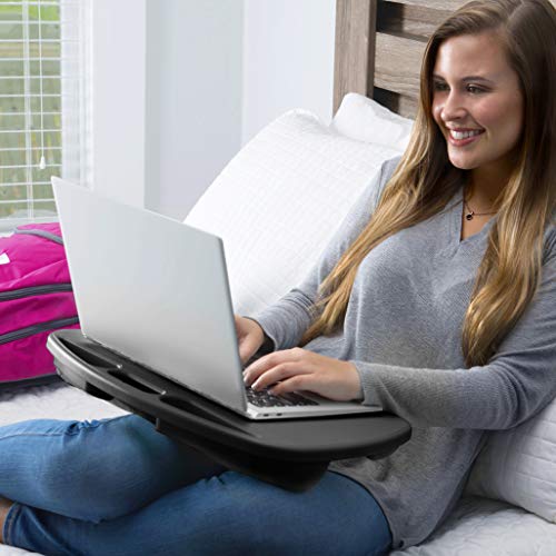 LAPGEAR MyDesk Lap Desk – Black, Fits 15.6” Laptops - color: Black, size: Single Unit