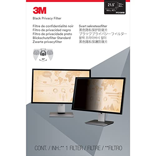 3M Privacy Filter for 21.5 Inch Widescreen Monitor, Reversible Gloss/Matte, Reduces Blue Light, Screen Protection, 16:9 Aspect Ratio (PF215W9B) | Reversible Gloss/Matte, Reduces Blue Light, Screen Protection, (PF215W9B)