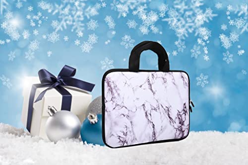14 15 15.4 15.6 inch Laptop Handle Bag Computer Protect Case Pouch Holder Notebook Sleeve Neoprene Cover Soft Carrying Travel Case for Dell Lenovo Toshiba HP Chromebook ASUS Acer (White Marble) - color: White Marble