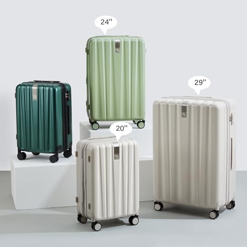 Hanke Expandable Hardshell Luggage Sets 3 piece Carry on Luggage with Wheels Suitcases Lightweight Checked Travel Luggage Rolling Large Suitcase Travel Luggage Bag Woman Men 20/24/29 IN,Blackish Green - color: Blackish Green, size: Expandable 3 Piece Set(