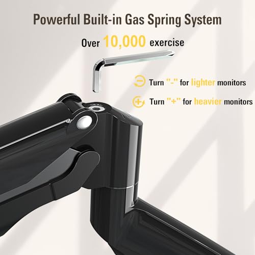 Single Monitor Mount Holds Screen up to 32", Height Adjustable Monitor Arm, Full Motion Computer Monitors Stand with Clamp/Grommet Base, VESA Mounts Fit 4.4-17.6lbs Computer, Black - size: Single Monitor Mount