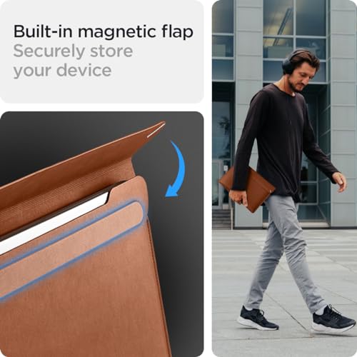 Spigen Valentinus Protective Laptop Sleeve, 16-Inch MacBook | For MacBook Pro/Air M1-M5 Chips (2021-2026) - Classic Brown - color: Classic Brown, size: 16-inch
