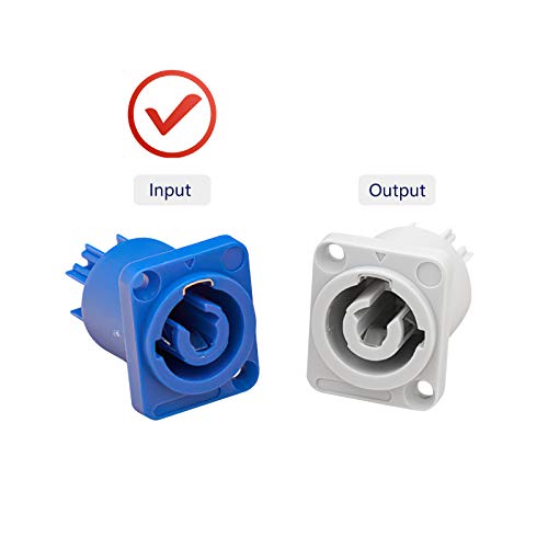 Powercon Connectors, Compatible with Neutrik Nac3mpa Powercon Adapter in Connector to Panel Mount, Male to Power Cable Connectors 4 Packs - color: 4 Set Blue