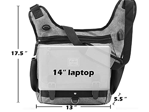 d'yallee Crossbody Messenger Bag Men Waterproof Shoulder Business Work Bag Nylon - color: Shoulder Bag - Gray