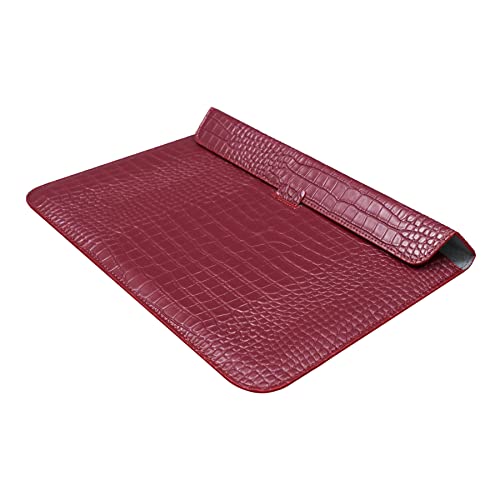 Wine Red Crocodile PU Leather Laptop Sleeve for 13-13.6 Inch Laptops | Flip Case with Stand. Soft Plush Lining Prevents Scratches. Water-Resistant & Lightweight. Daily for Business Travel& Commute - color: Wine Red