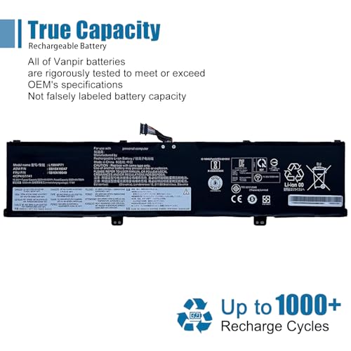 L19M4P71 Laptop Battery Replacement for Lenovo ThinkPad X1 Extreme P1 3rd Gen Series ThinkPad X1 Extreme 3rd Gen Series L19C4P71 15.36 V 80 Wh 5235 mAh