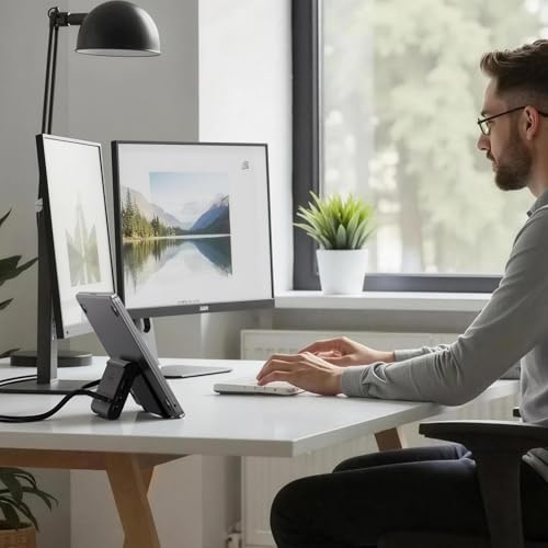 MacBook Docking Station Dual Monitor 4K@60Hz for MacBook Pro/Air M4/M5 | PULWTOP Macbook Pro Stand USB C Dock with 2 HDMI, Gigabit Ethernet, 3 USB 10Gbps, SD/TF, Audio, PD for Home & office, Black