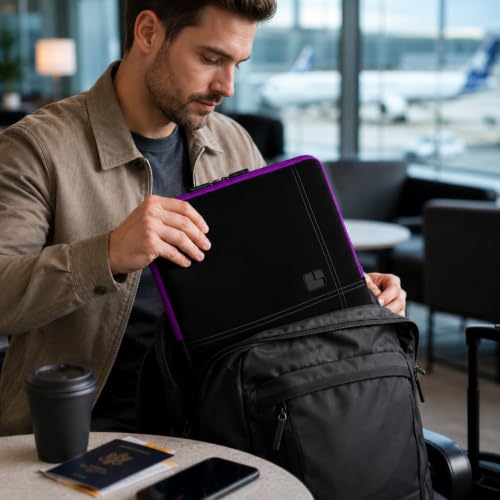 13 Inch Laptop Sleeve Neoprene Padded Case for Work and Commute - Purple - color: Purple