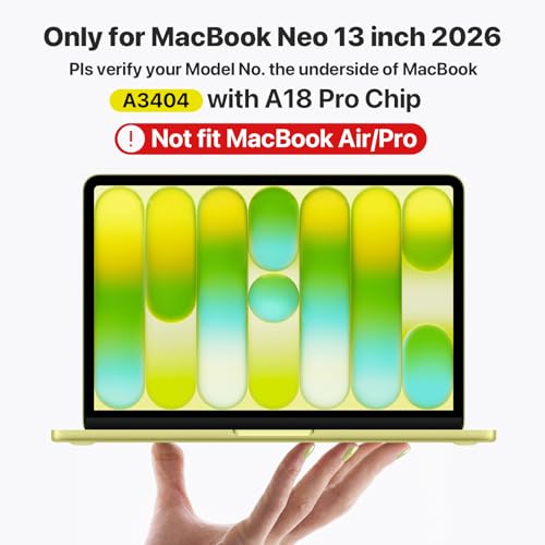 Soonjet for MacBook Neo 13 inch Case 2026 A3404 Hard Shell + Keyboard Cover | Official Citrus Clear, Anti Scratch & Fingerprint, Yellow Matte, Protective Mac Laptop Cover, Thin & Light, Durable Plastic - color: Frost Citrus