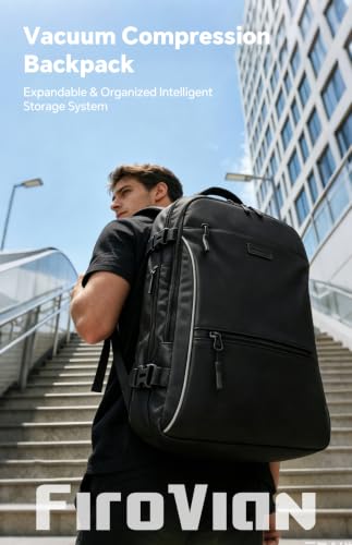 70L Travel Backpack with Vacuum Compression System | 70L Vacuum Backpack, 2 Detachable TPU Bags, TSA Lock, Fits 16" Laptop, Water-Resistant Travel & Business