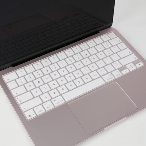 Allinside Keyboard Cover for 2026 MacBook Neo 13-inch A3404 (A18 Pro) & MacBook Air 13"/15" and MacBook Pro 14"/16" (M5 Chip), Premium Silicone Keyboard Protector Skin, US ANSI Layout, White - color: White