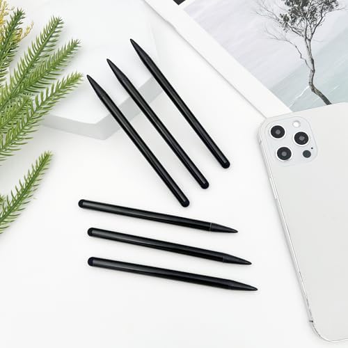 6-Pack Black Dual-Tip Stylus Pens – Universal Touchscreen Stylus Compatible with iPad, Samsung Galaxy, Smartphones & Resistive GPS Devices