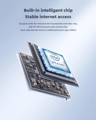 USB C to 10Gbps Ethernet Adapter,Type-C to RJ45 Network Card | 10Gigabit Thunderbolt 3/4 with Intel JHL6340 & AQC107 Chip, Built-in Cooling Fan,For MacBook, Laptop, PS5, LAN Converter - color: USB4.0Type-C to RJ45 10G