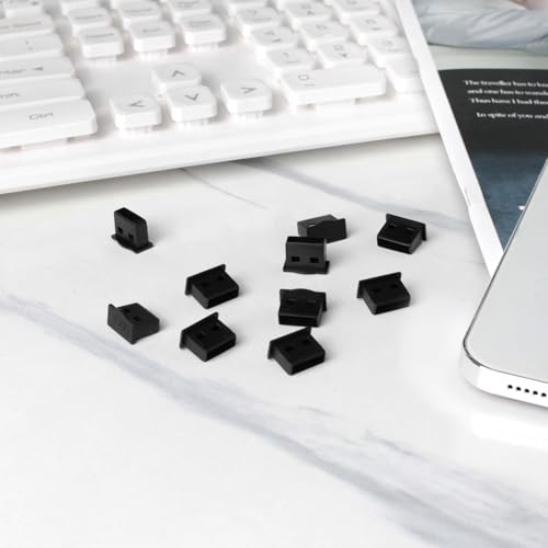 10-Pack USB Port Dust Covers – Black USB Protector Caps for USB-A Ports on Laptops, TVs, Routers & More