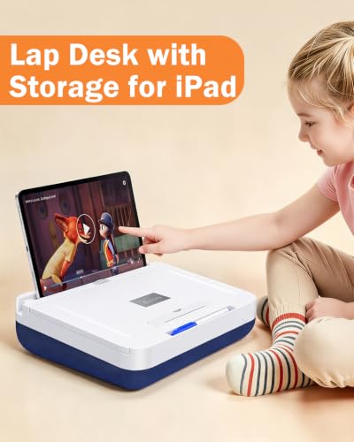 Multifunctional Kids Lap Desk with Storage Cushion (MINI) | Magnetic Pannel, Tablet & Book Stand – Portable iPad Lap Desk for Kids Drawing Writing Learning Playing