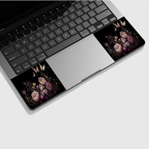 Universal Laptop Skin Sticker with 2 Wrist Pad Skins, Waterproof Scratch Resistant Vinyl Laptop Cover Decal, Cut to Fit for 11–15.6 Inch MacBook HP Dell Lenovo, Garden Flowers Butterflies - color: Garden Flowers Butterflies